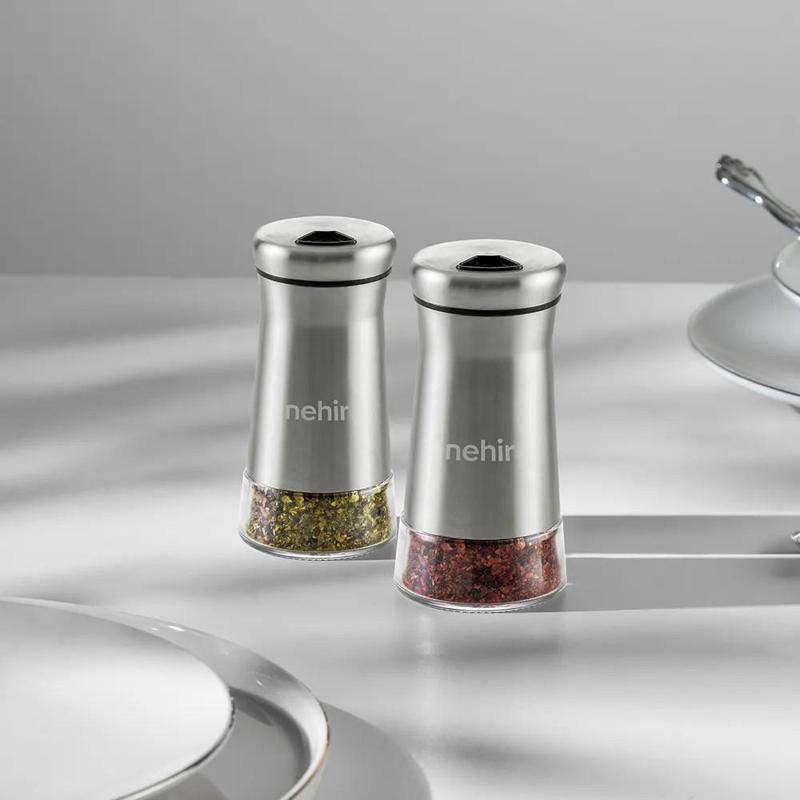 idil 6 lı cam silindir tuzluk - biberlik baharatlık 120ml.