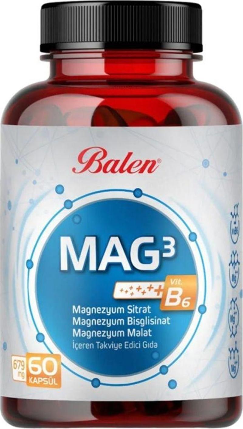 Mag 3 Magnezyum Sitrat & Bisglisinat & Malat 679 Mg 60 Adet Kapsül