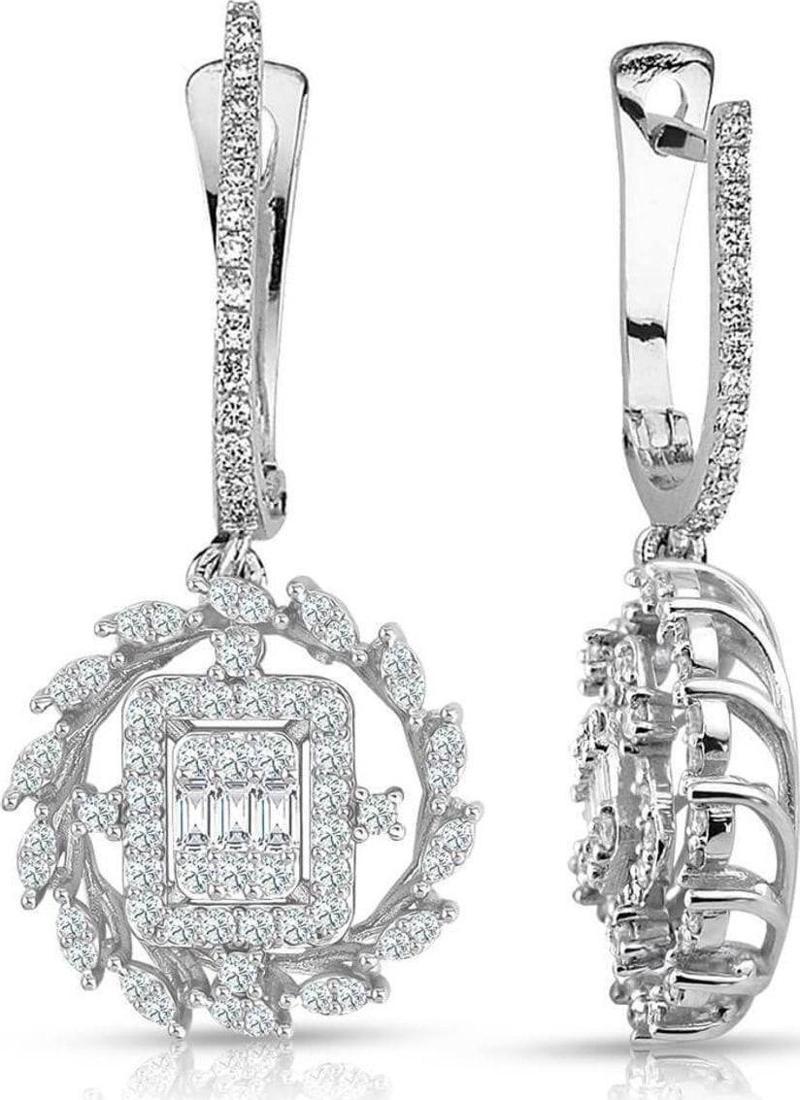 Modern Tasarım 1.10 Ct Baget Kare Küpe