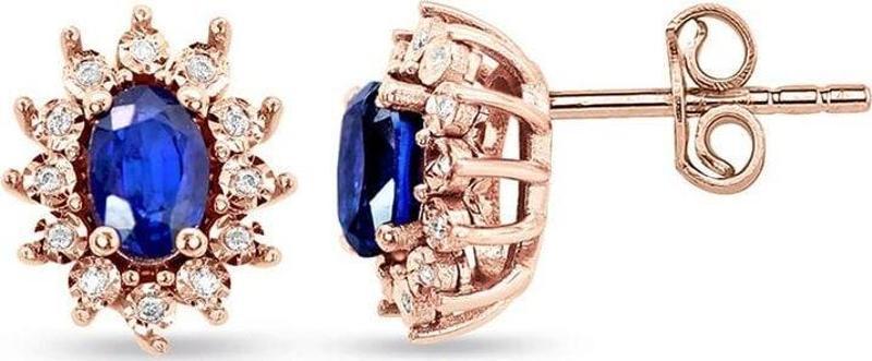 Rose Safir Pırlanta Küpe