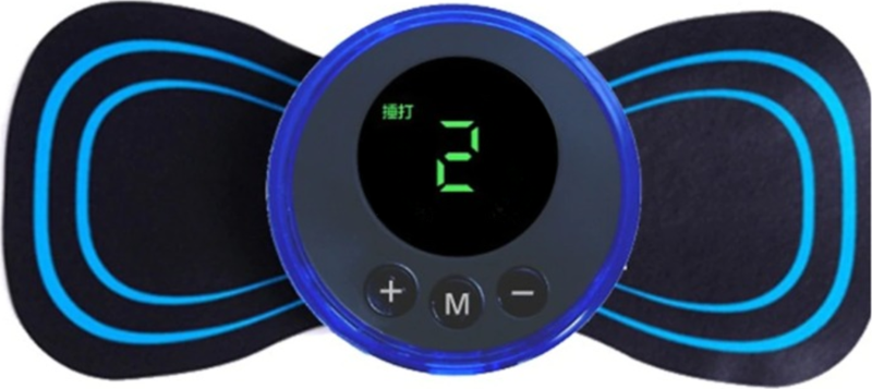 8 Modlu Mini Şarjlı Kelebek LCD Ekran Ems Boyun Omuz Kol Sırt Elektrikli Masaj Bantı Kas Stimülatörü