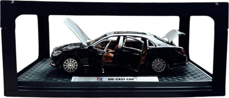 1:24 Metal Model Koleksiyon Araba Mercedes S600 Siyah-Gri 21 Cm Cz137B