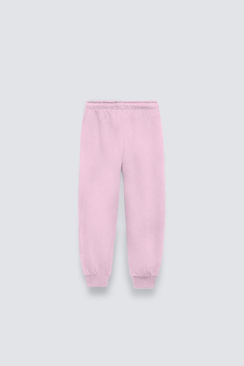 Pembe Lastikli  Paçası Lastikli Pamuklu Nefes Alan Nature Concept Regular Fit Jogger Füme Çocuk Eşofman