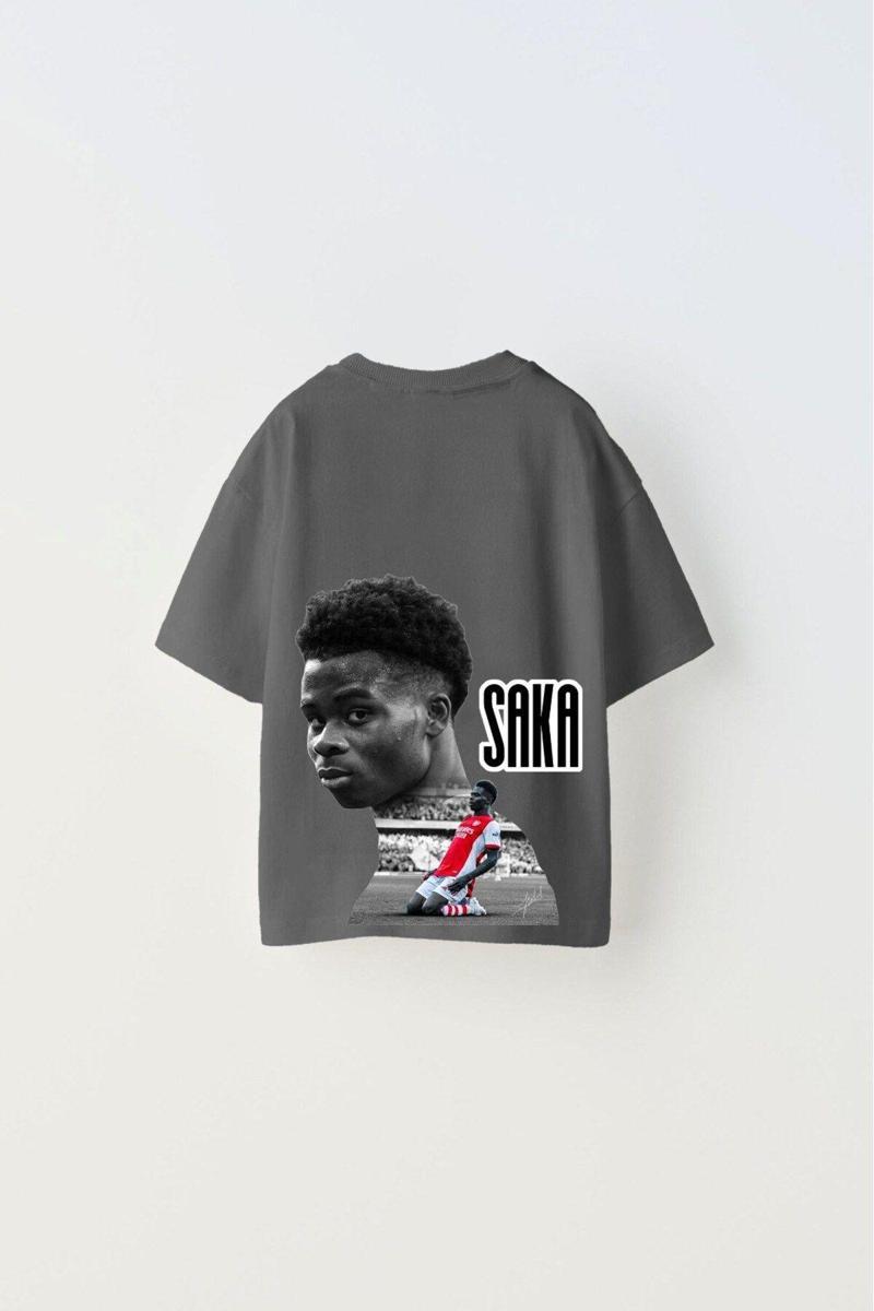 Euro 2024'Ün Genç Yıldızları Saka Baskılı Füme Çocuk T-Shirt