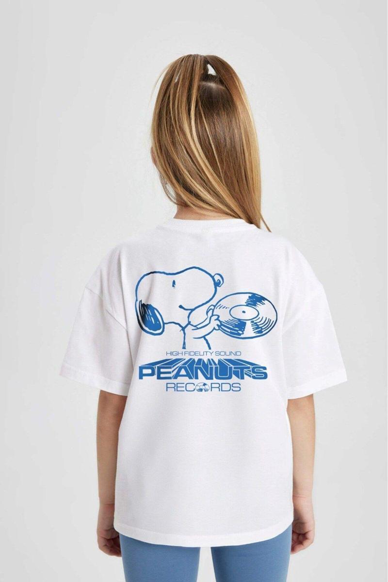 Peanuts Records Baskılı Beyaz Çocuk T-Shirt