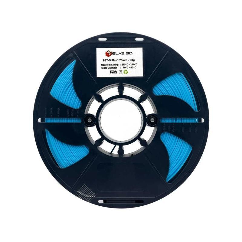 Elas Pet-G Plus Filament Açık Mavi 1.75mm 1Kg