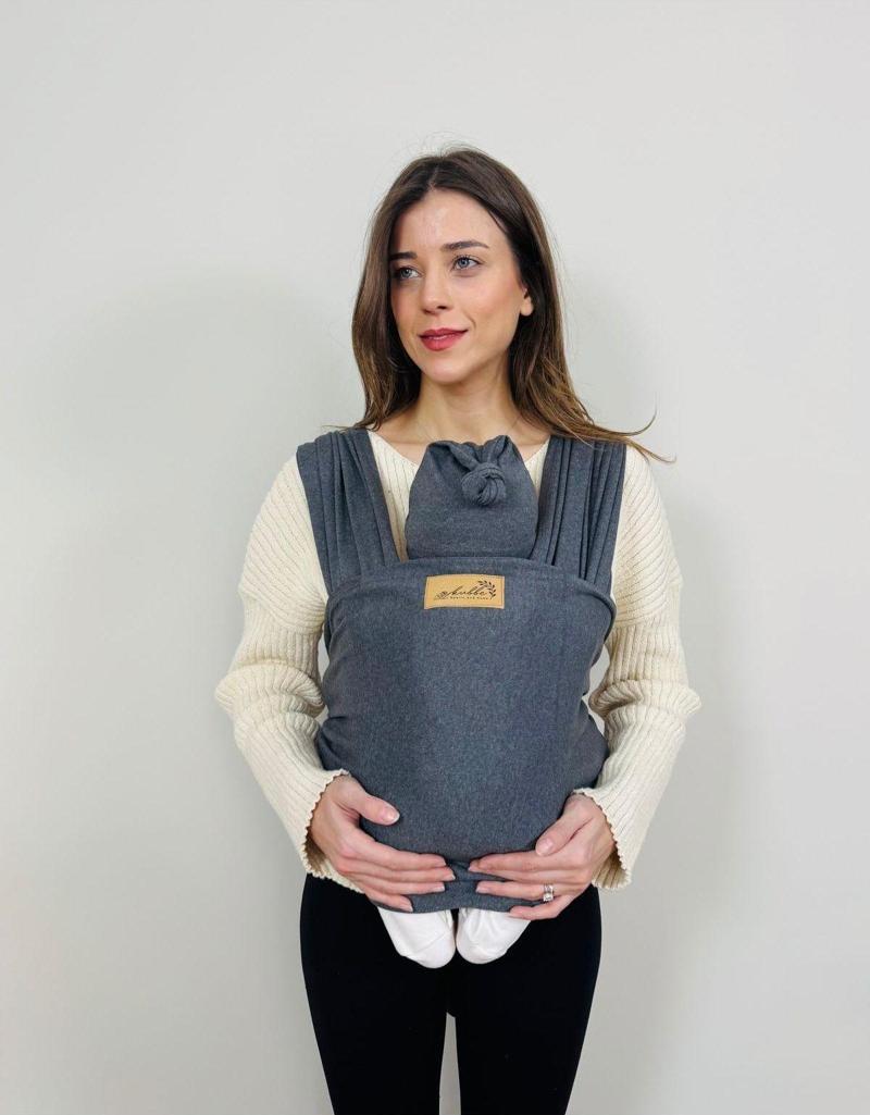 İki Parça Sırt Destekli Bebek Taşıyıcı  Sling - Şapka Ve Torba