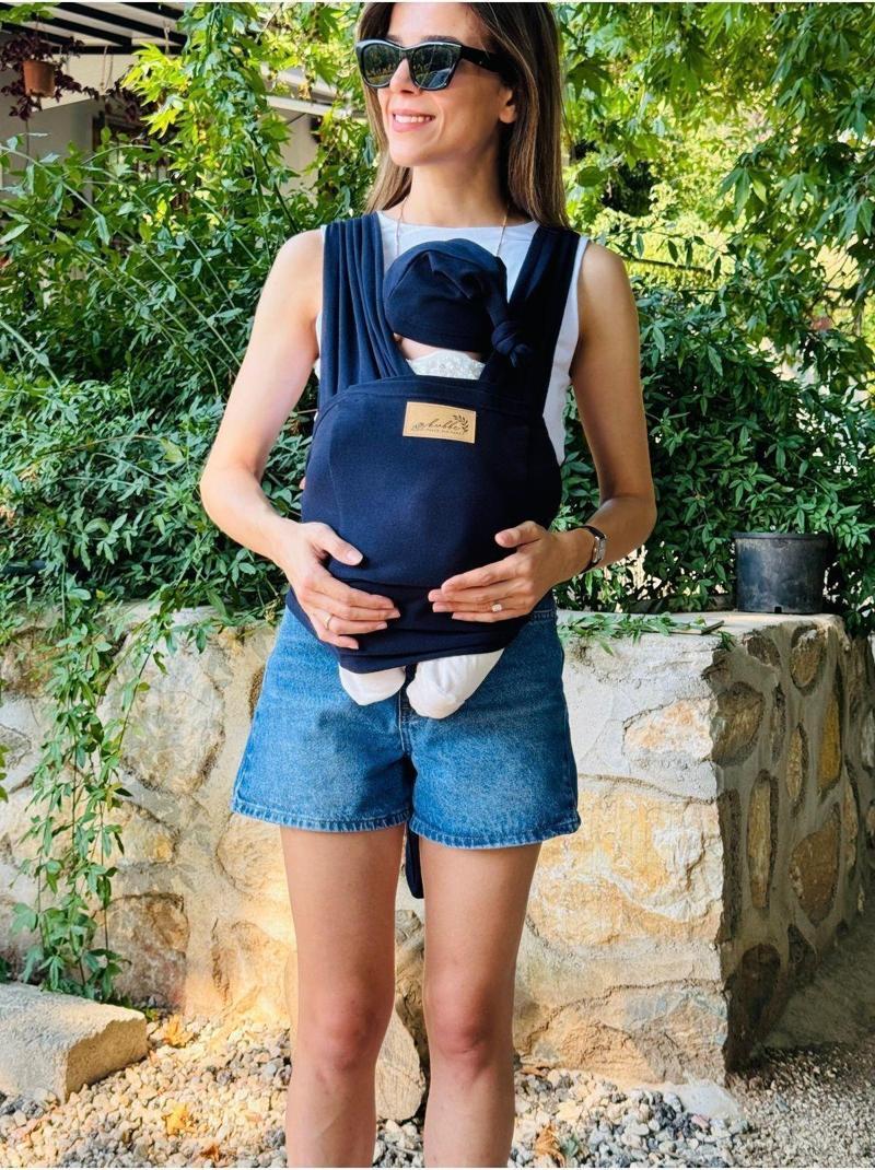 İki Parça Sırt Destekli Bebek Taşıyıcı  Sling - Şapka Ve Torba