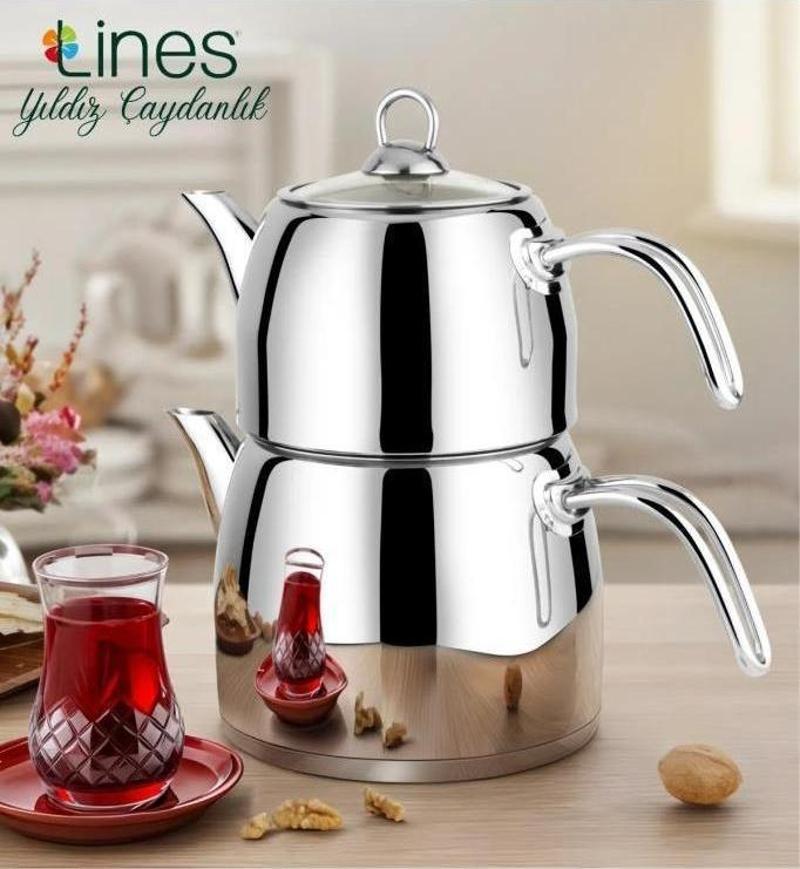 Lines L-3082 Yıldız Orta Boy Çelik Çaydanlık