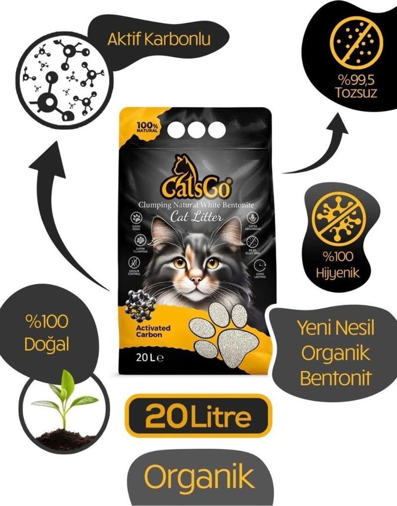 Büyük Boy Aktif Karbonlu Premium Organik Kedi Kumu 20 Lt