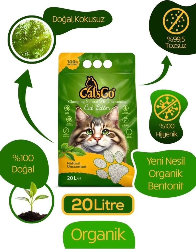 Büyük Boy Natural Premium Organik Kedi Kumu 20 Lt