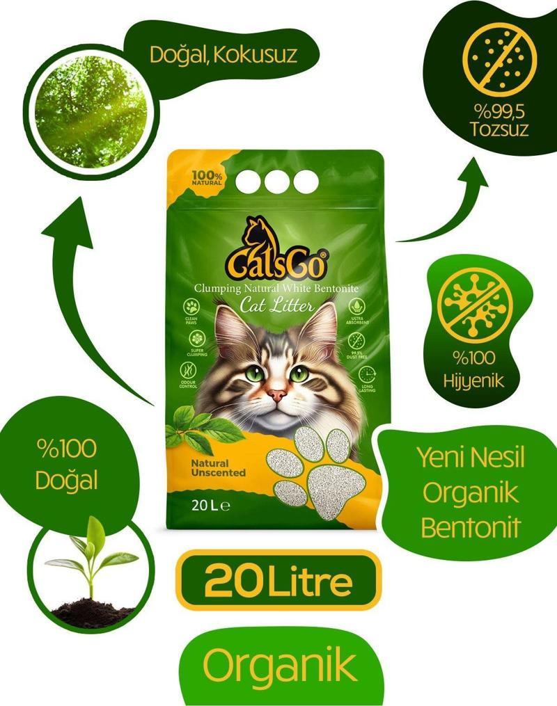 Natural Premium Organik Kedi Kumu 20 Lt Dev Boy