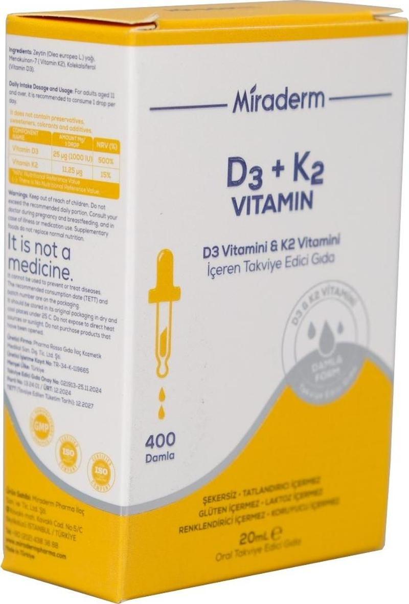 Mıraderm D3k2 20 Ml Damla