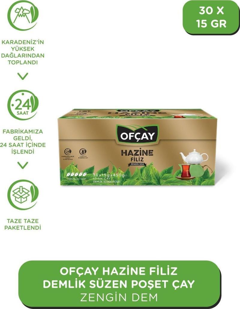 Hazine Zengindem Demlik Poşet Çay 30 x 15 gr x 4 Pkt