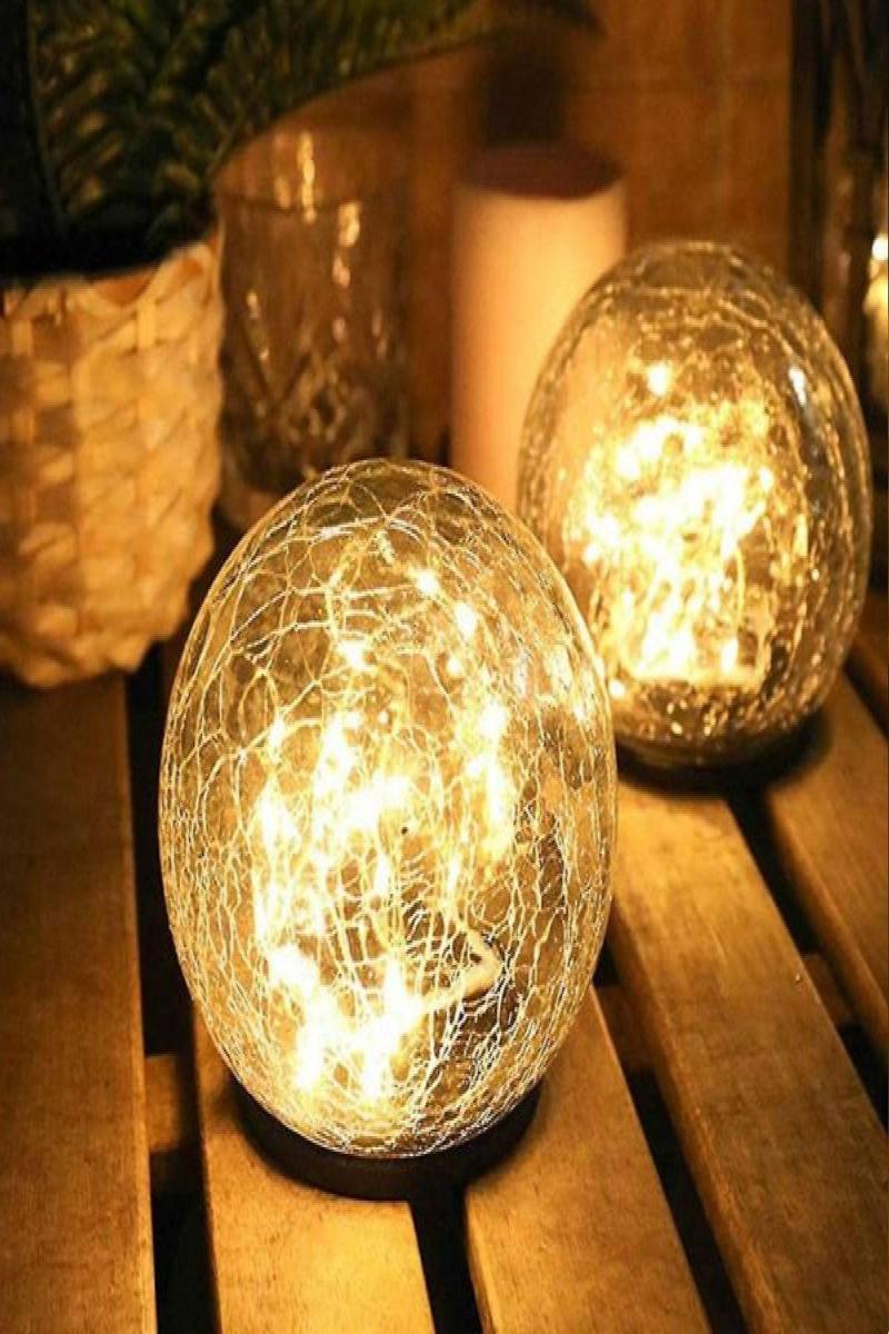 Dekoratif Solar  Bahçe Aydınlatması 10 Ledli Cam Küre Lamba Su Geçirmez Dış Mekan 1 Adet