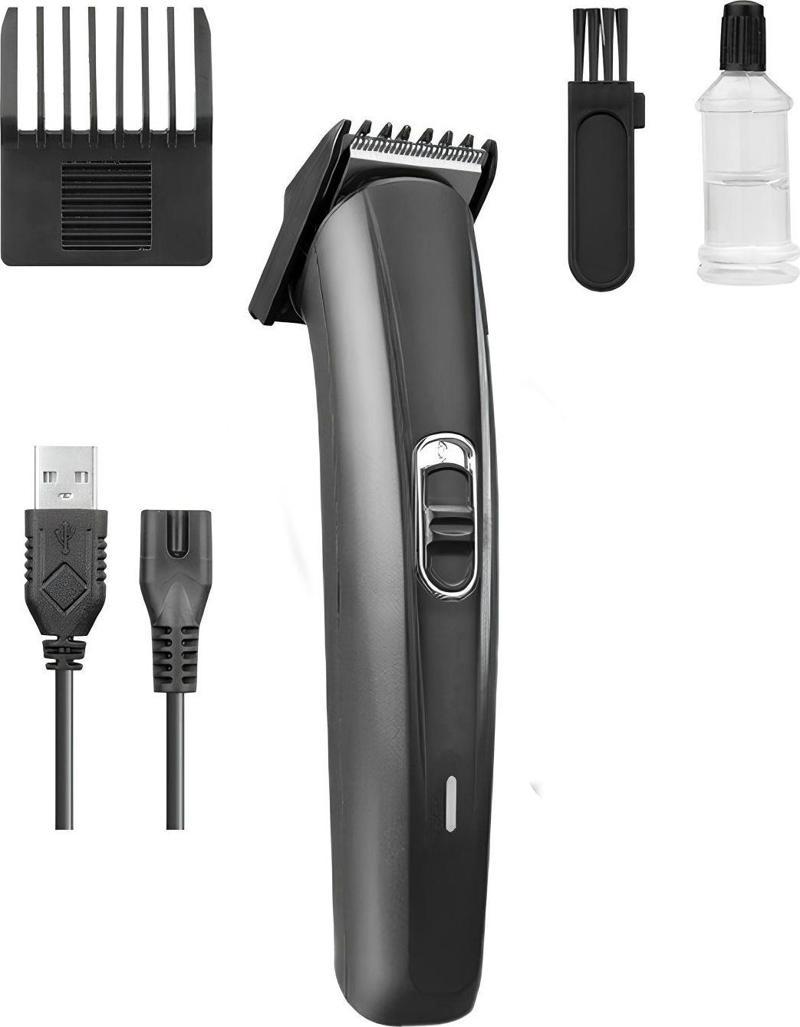 Şarjlı Saç Sakal Traş Makinesi Keskin Led Göstergeli Traş Makinası  3/5/7/9/11Mm Ayarlanır Tek Tarak