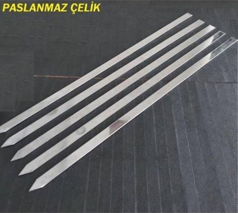 KROM 10 Adet Ömürlük Paslanmaz Çelik Adana Kebap Şişi Kıyma Adana Kebap Şiş