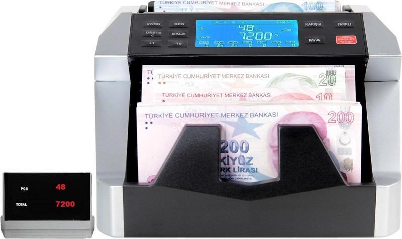 GB7000S Karışık Para Sayma Makinesi - TL - Euro - Usd - Türkçe Sesli Uyarı + Müşteri Ekranı