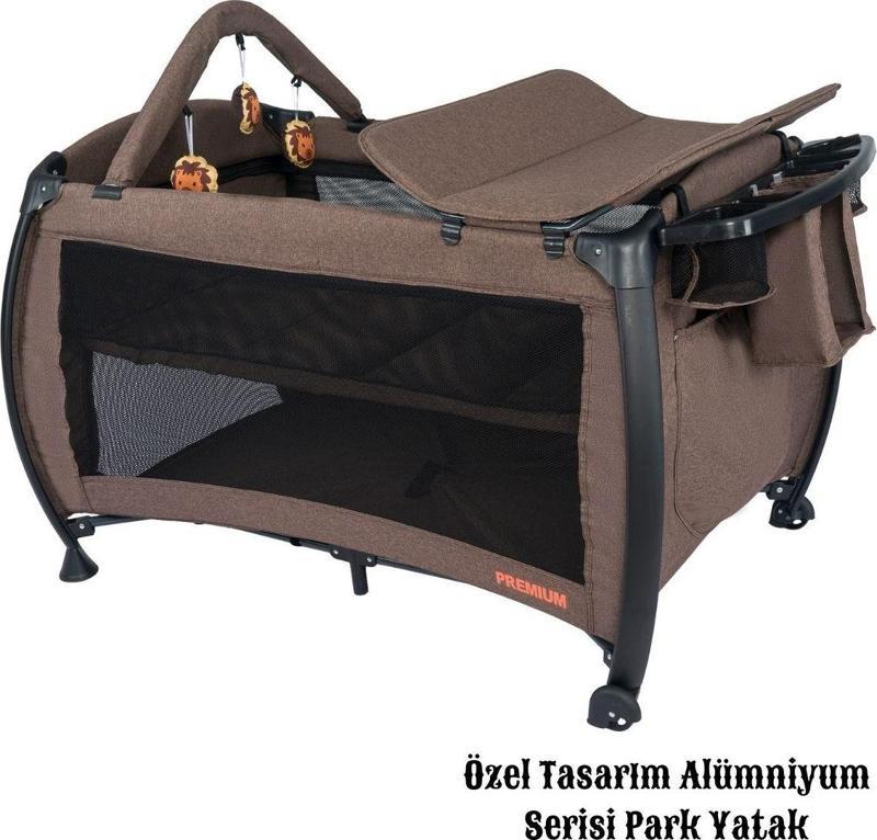 Maccon Prime Alüminyum Kasa Park Yatak Sallanır Cibinlikli Oyun Parkı Beşik 70X110 Cm