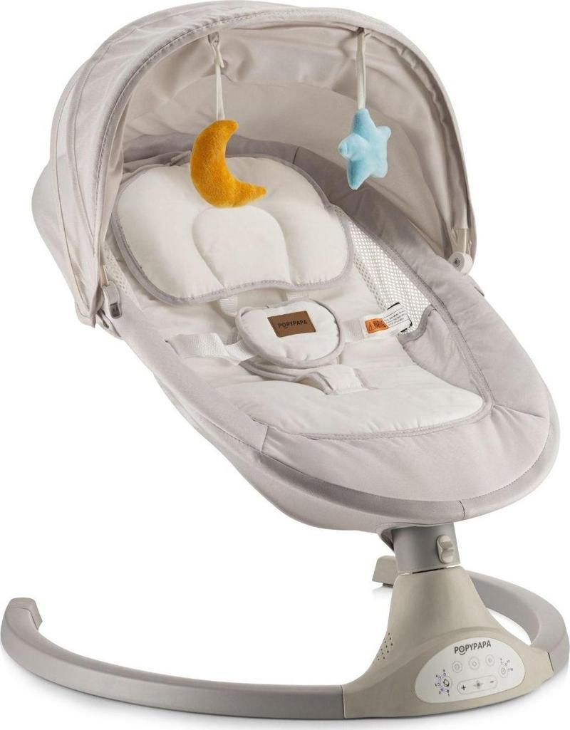 Popypapa Mercury Elektrikli Otomatik Sallanan Kademeli Bebek Ana Kucağı,Oyuncaklı
