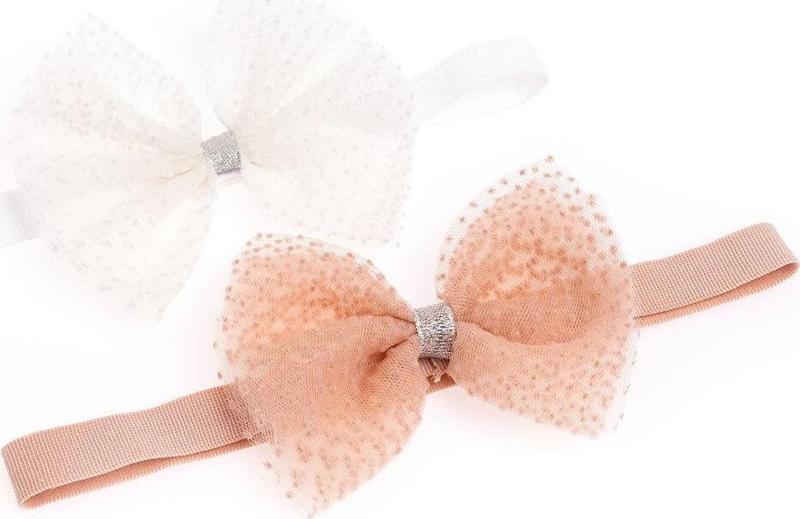 HelloBaby Puantiye Dokulu Tül 2li Fiyonk Kız Saç Bandı Kız Bebek