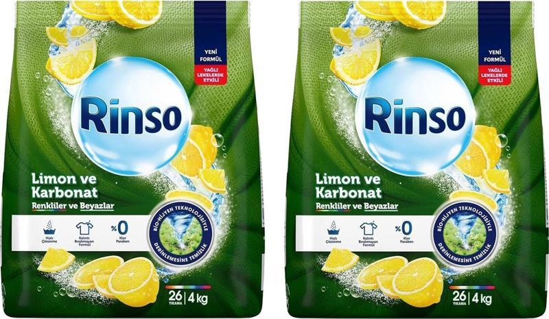 Limon ve Karbonat 4 kg Renkiler ve Beyazlar Toz Deterjan x 2 Adet