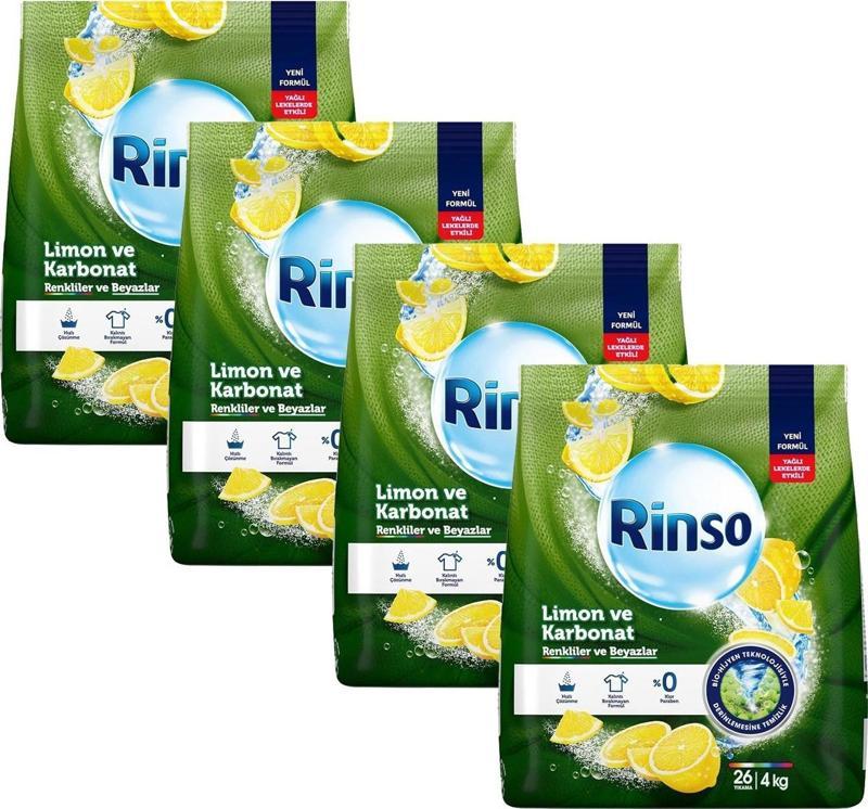Limon ve Karbonat 4 kg Renkiler ve Beyazlar Toz Deterjan x 4 Adet
