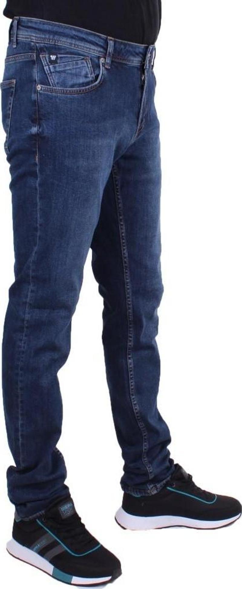 Twister Panama 758-02 Mavi Düşük Bel Dar Paça Erkek Jeans Pantolon