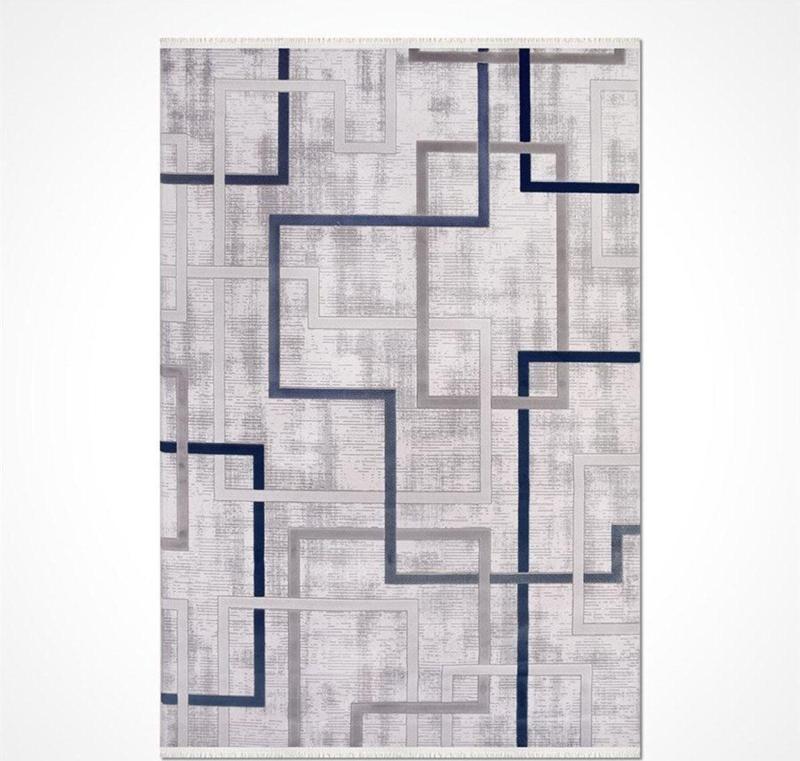 Crea Yolluk Halısı Modern 100X200 Karen 6935Ak Mavi