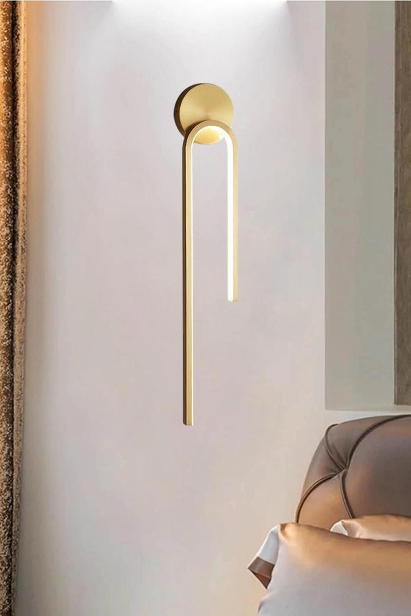 Modern Kablosuz Gold Led Pilli Aplik, Duvar Aplik ve İç Mekan Aplik