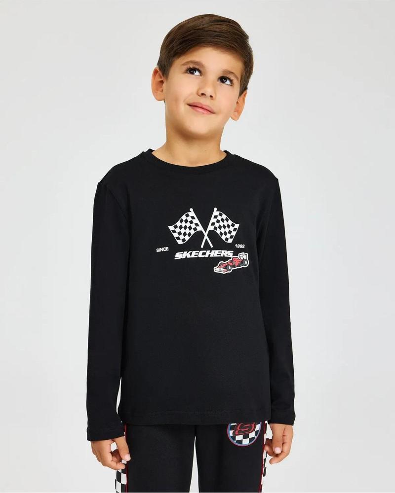 SK242065-001 B Graphic Tee Long Sleeve Erkek Çocuk Spor Tişört
