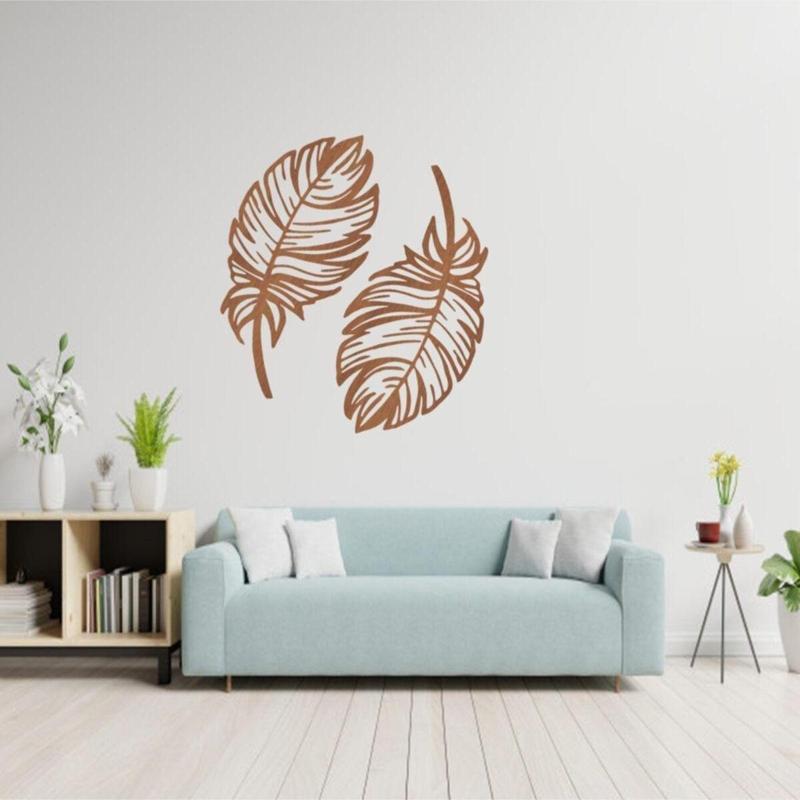 Dekoratif Kuş Tüyü Ikili Set Lazer Kesim