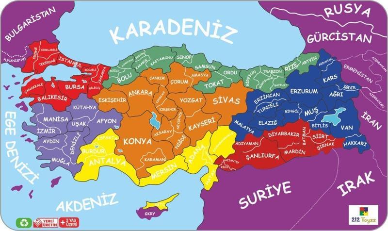 Türkiye Haritası Ahşap Yapboz Puzzle Eğitici Oyuncak