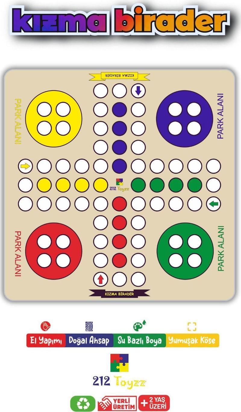 Ahşap Kızma Birader Ludo Akıl, Zeka Ve Strateji Oyunu