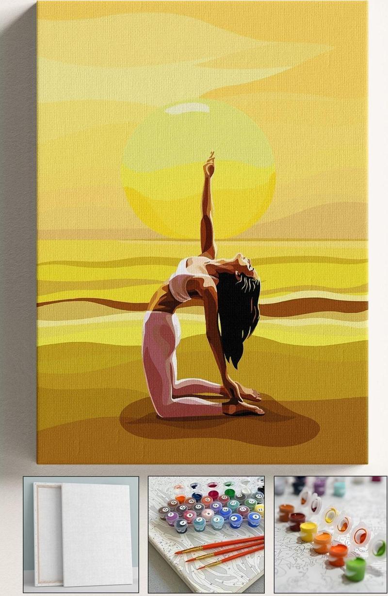 Sayılarla Boyama Tuval Seti Fırça Boya Dahil (Çıtalı) 40X50 Cm - Pilates