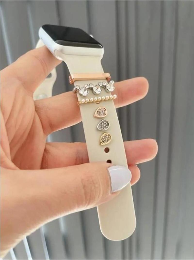Apple Watch Uyumlu Saat Kordon Aksesuarı Charm Set Tüm Seri Kordonlara Uyumlu Krdn-Charm