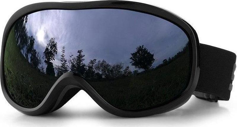 Çift Katman Anti-Sis Siyah Lens UV Snowboard Kayak Gözlüğü
