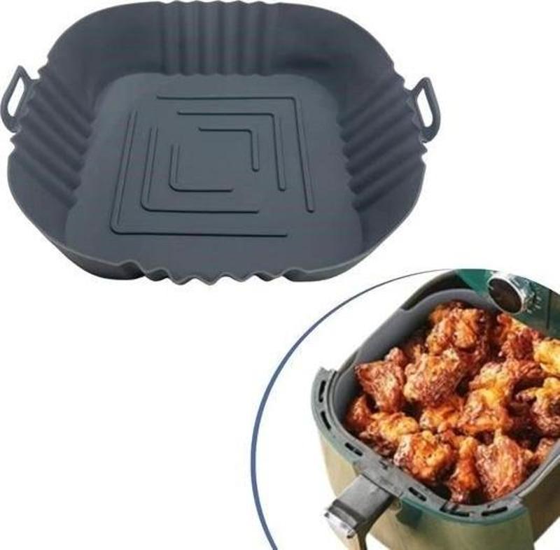 Renkli Isıya Dayanıklı Yıkanılabilir Silikon Fırın  Airfryer Kare Model Pişirme Matı 20 Cm