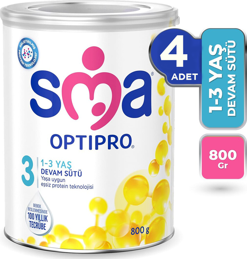 Optipro 3 Bebek Maması 800 gr 4 Adet