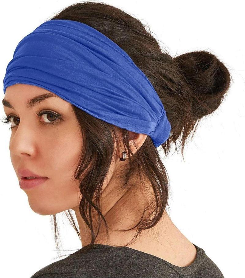 Paraşüt Bandana Sade Düz Renk Pamuklu Kumaş Lastikli Mavi
