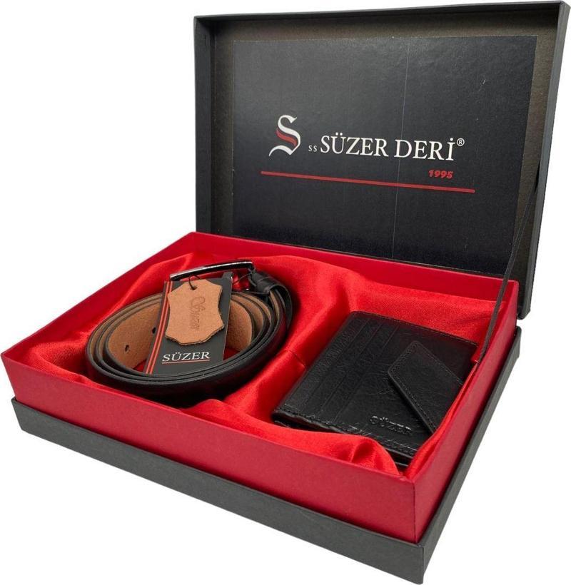 %100 Hakiki Deri Kemer & Kartlık Set (DOĞUM GÜNÜ BABALAR GÜNÜ SEVGİLİLER GÜNÜ DAMAT BOHÇASI)