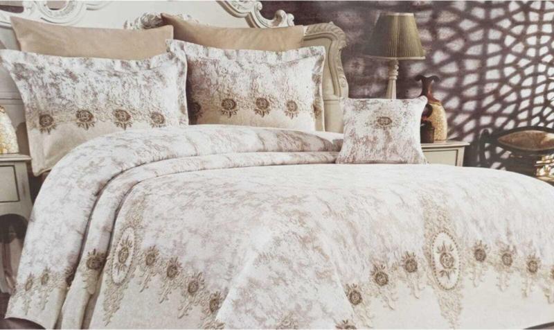 Uckız Home Imren Çift Kişlk Pike Takımı 7 Parça Pudra