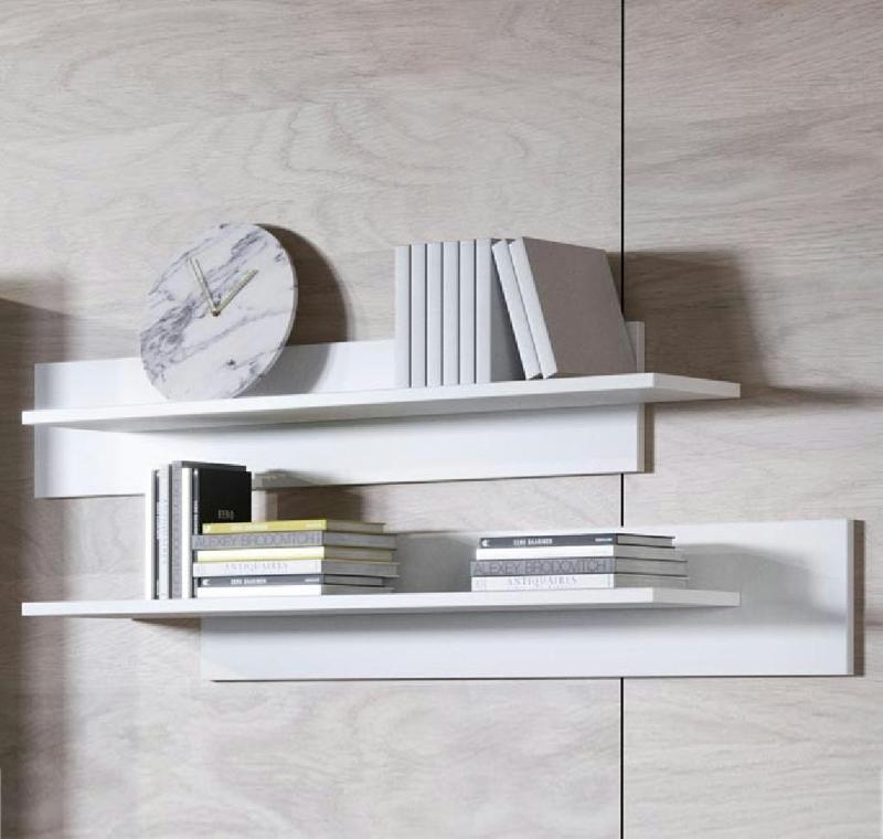 Duvar Rafı 2'li Set Dekoratif Modern Salon Mutfak Oturma Odası Yemek Odası Raf Mat Beyaz Raf