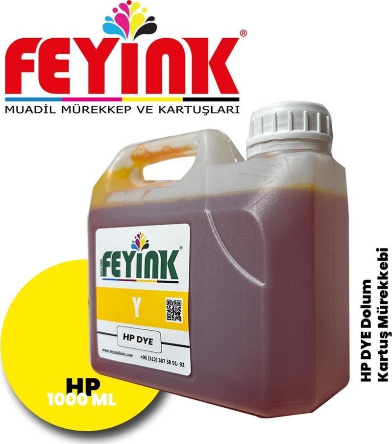 ® Hp Vivera T Serisi Plotter DYE Kartuş Dolum Mürekkebi T610/T770/T790/T795/T920/T2300/Y (Yellow) -1000ml-