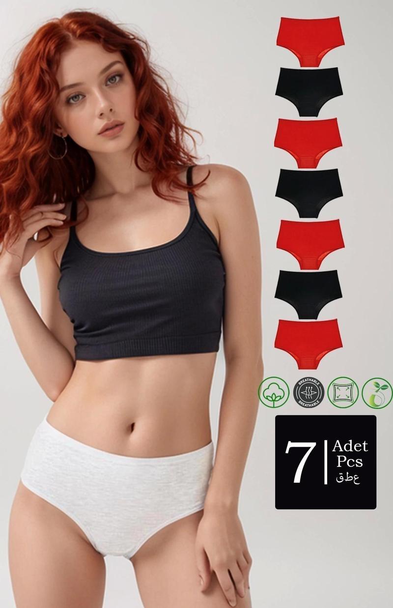 Karma 7'Li Paket Pamuklu Yüksek Bel Bato Külot