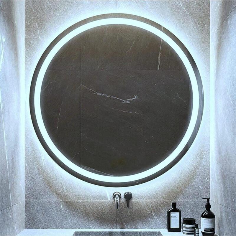 80Cm Beyaz Ledli Ayna, Kumlamalı Banyo Aynası. - Trafolu