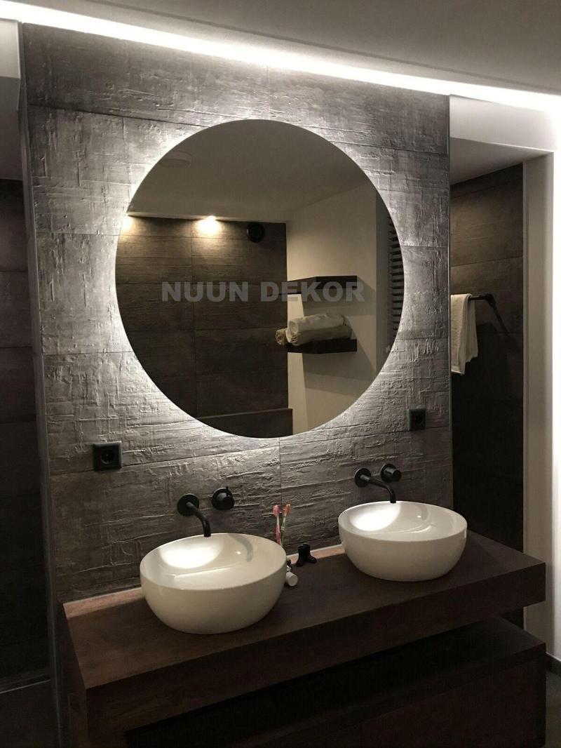 80Cm Beyaz Ledli Banyo Lavabo Ofis Kuaför Makyaj Aynası - Trafolu