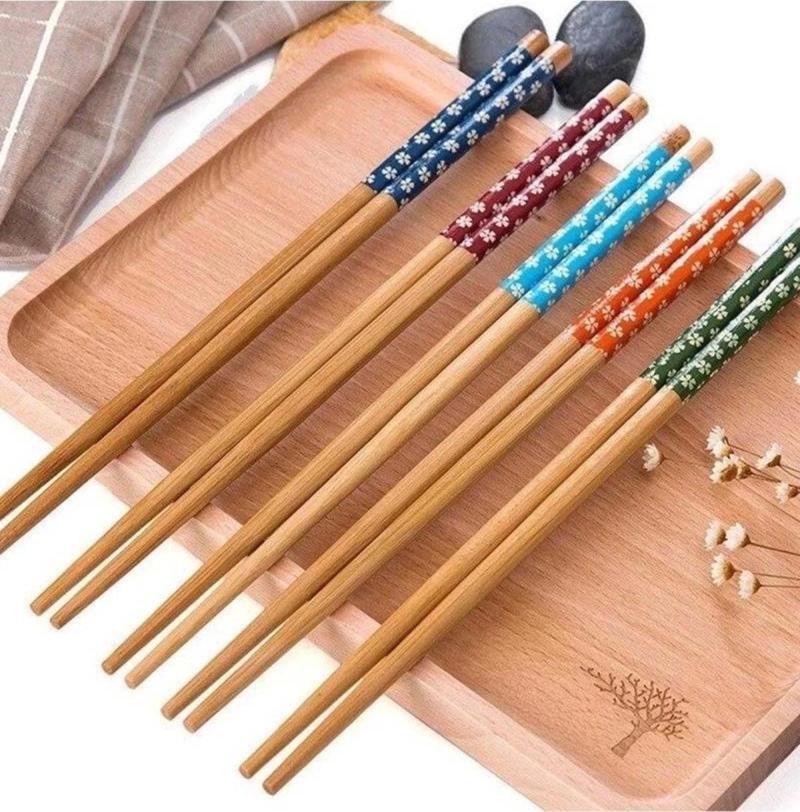 Feng - Chopstick Yıkanabilir Bambu Yemek Çubuğu Sushi Japon Çin Yemek Çubuğu 24 Cm