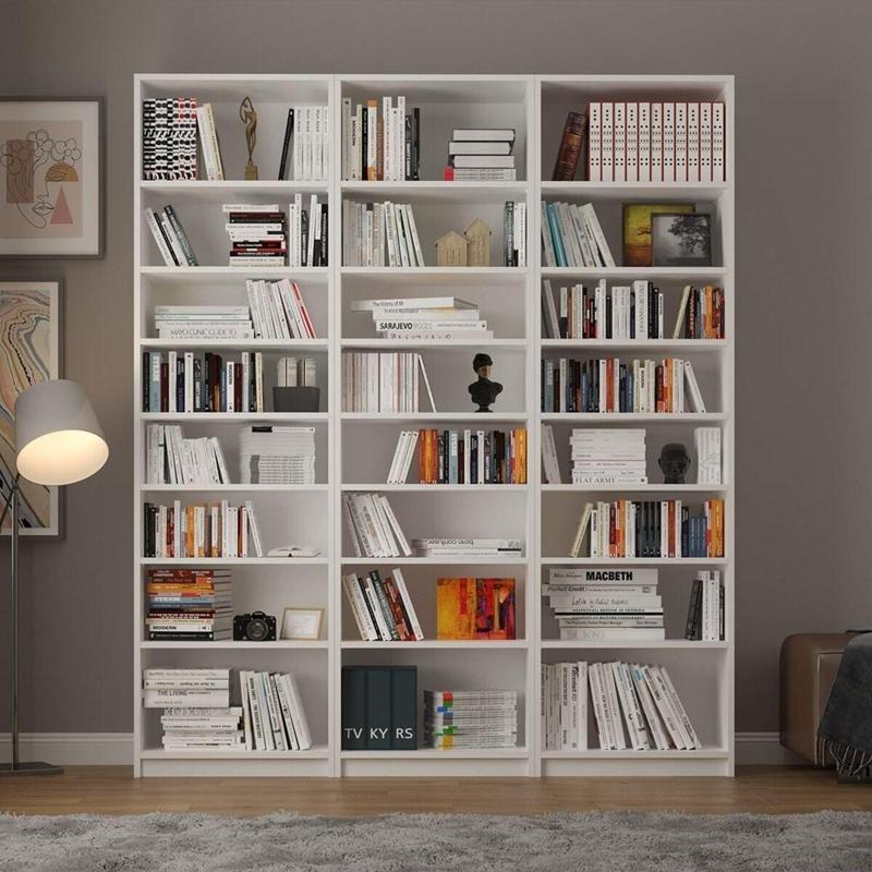 %100 MDFLAM Beyaz Kitaplık K-20