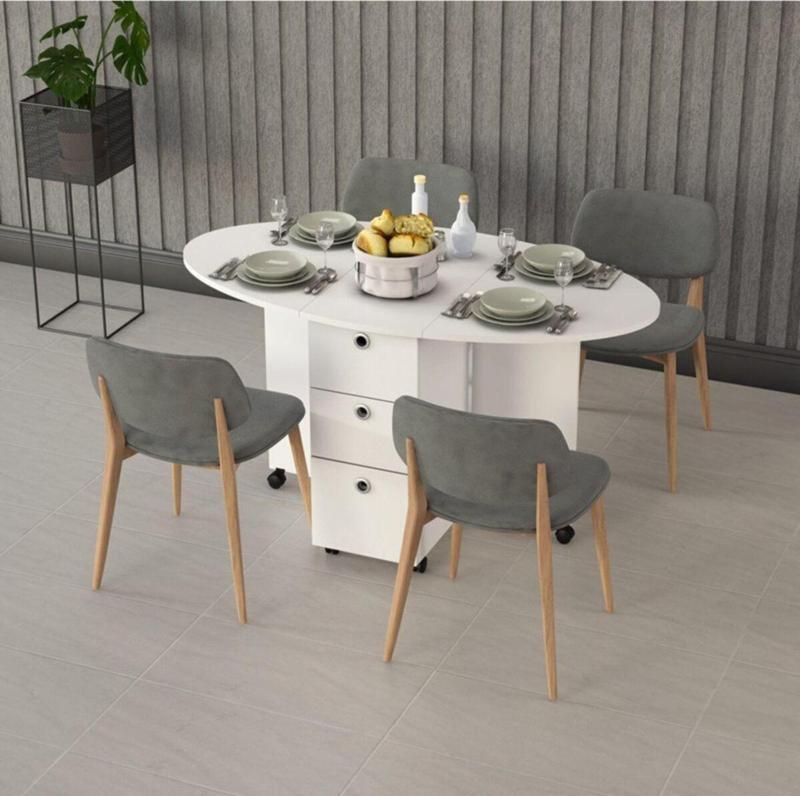 %100 MDFLAM Katlanır Mutfak Masası Km-08